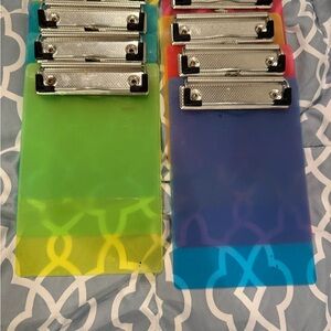 Colorful Transparent Clipboards Set you get 8 total